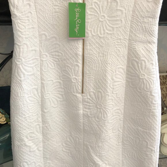 LILLY PULITZER White Floral Pique Logan Dress - Picture 7 of 8